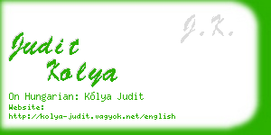judit kolya business card